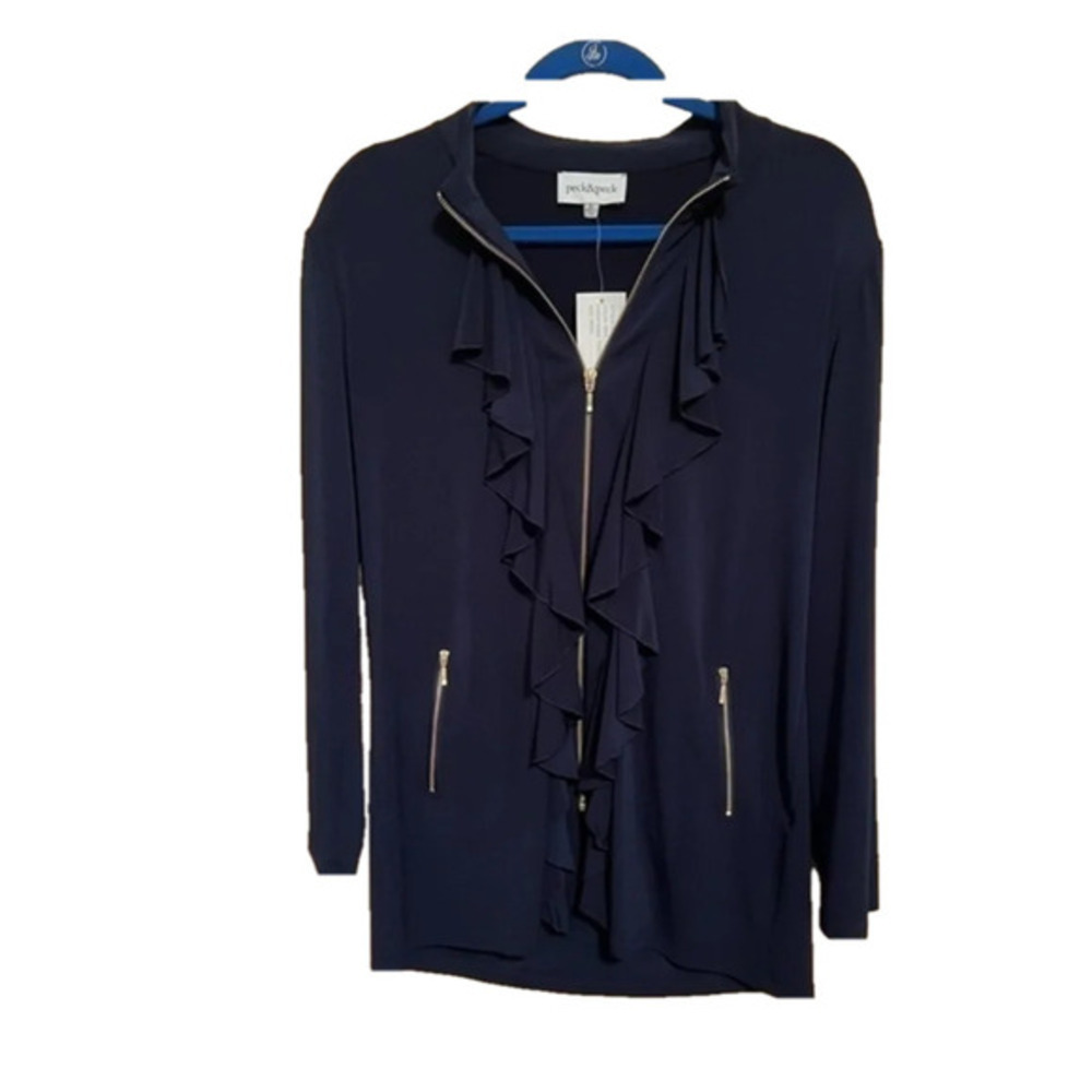 PECK & PECK~NICE WEIGHT~JACKET~ NAVY~NWOT